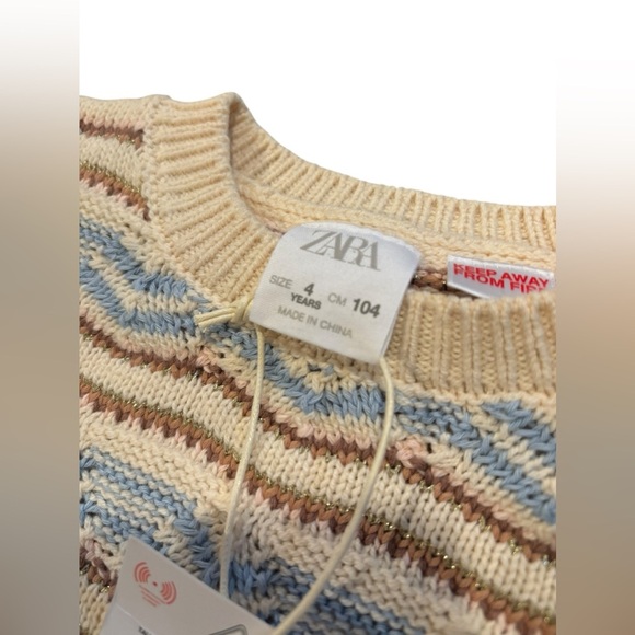 Zara girls sparkle striped sweater 4 - Picture 2 of 6